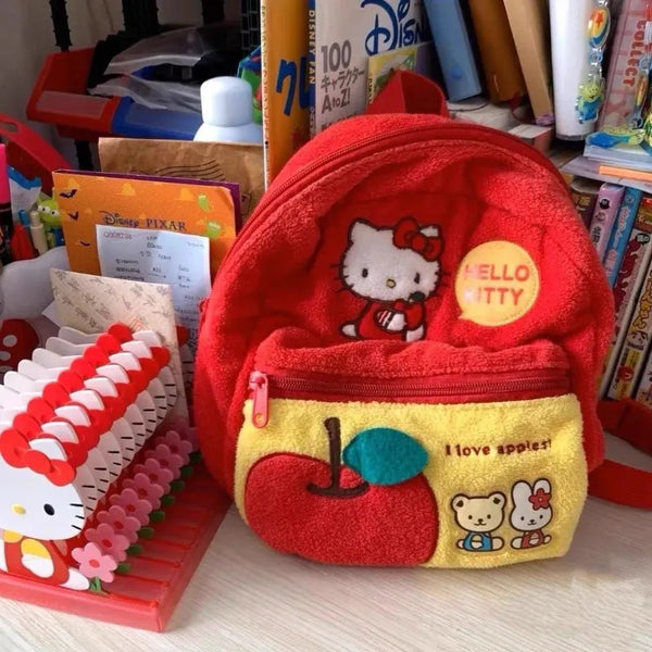 Apple kitty book bag - backpack - backpacks - bags - book - fuzzy