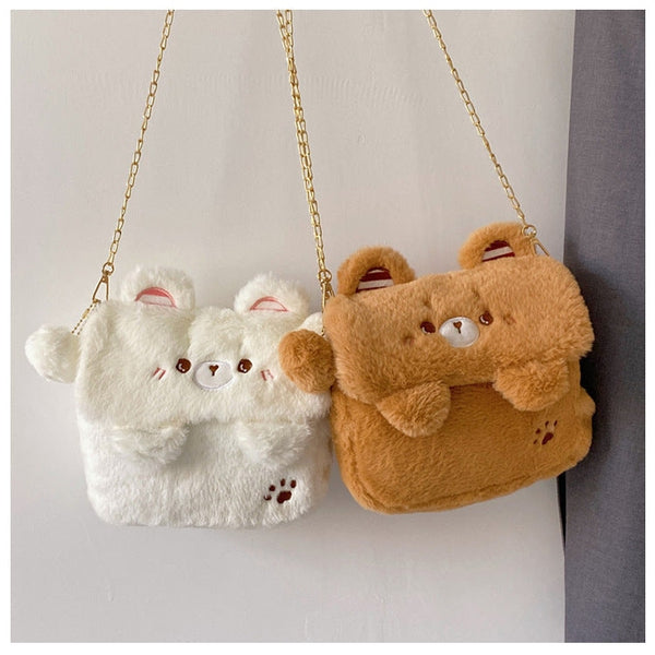 Baby Bear Fur Handbag - fuzzy, fuzzy bag, handbag, handbags, kawaii bag Kawaii Babe