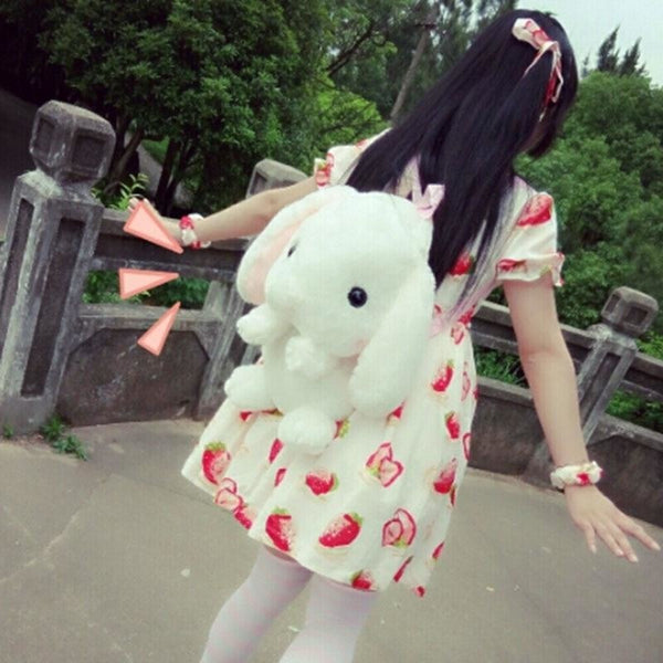 Kawaii Baby Bunny Rabbit backpack Book Bag Cute Fluffy Bun Adorable