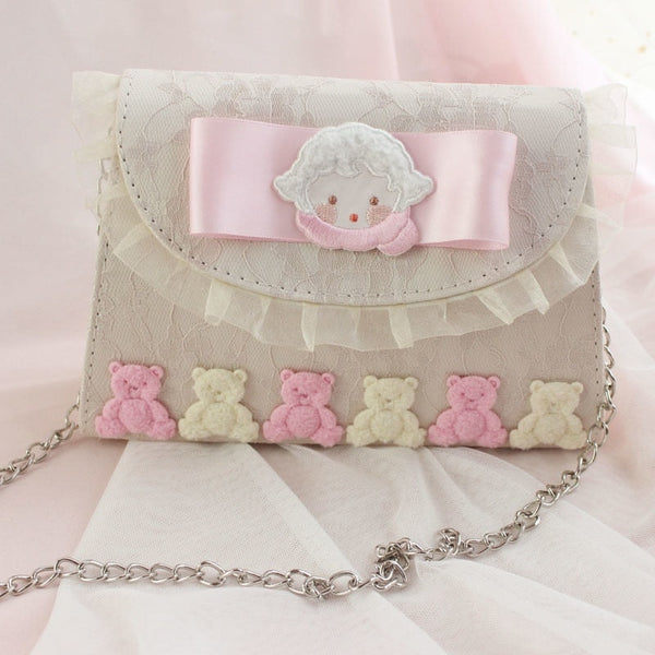 Baby Lamb Clutch - coin purse, fuzzy sheep, handbag, handbags, lamb Kawaii Babe