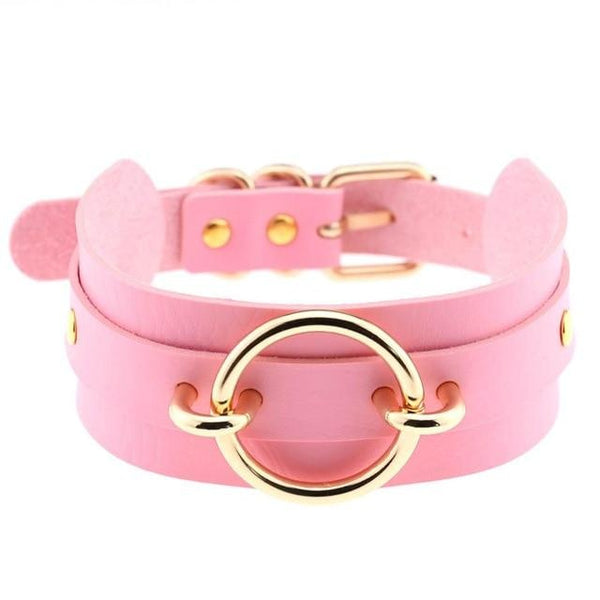 Golden o-ring collar - choker - chokers - collar - collared - collars