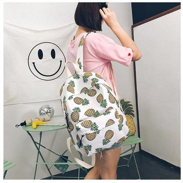 Pineapple Book Bag Backpack Harajuku Kawaii Fashion Bag Tropical Fruit 