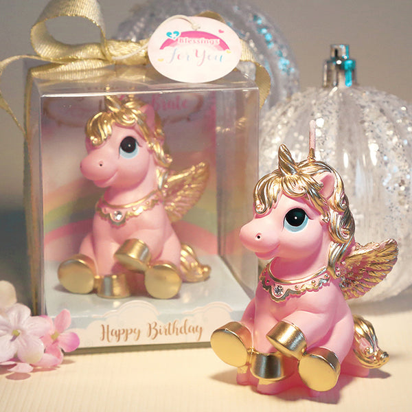 golden pink unicorn pegasus birthday cake candle stick wax figurine kitsch kawaii cake decorating decor baby shower by kawaii babe